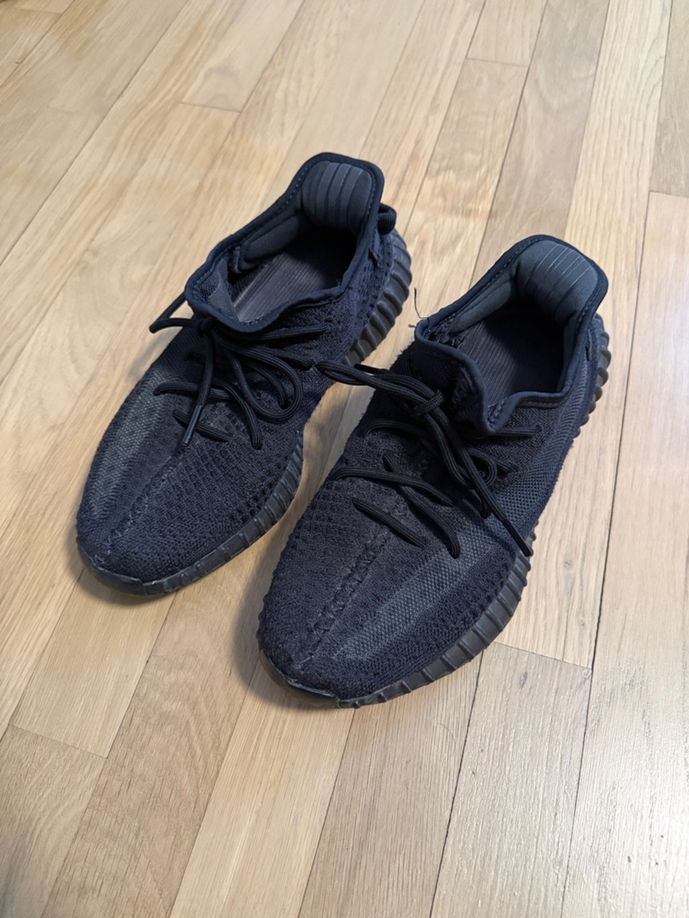 Yeezy Boost 350 V2 Triple Black Knit Sneakers